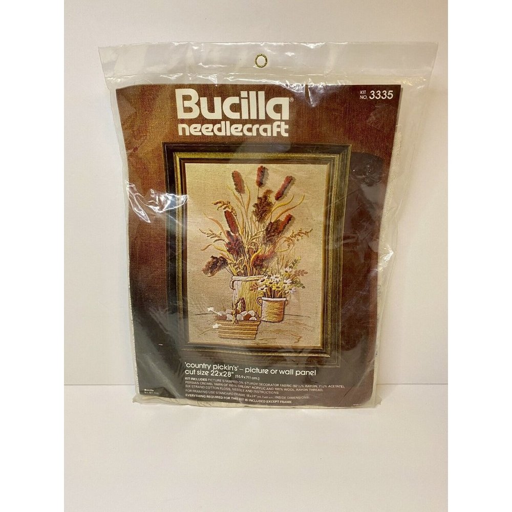 Bucilla country‎ pickin's 3335 Cross Stitch  Kit New in Package 22"x28"